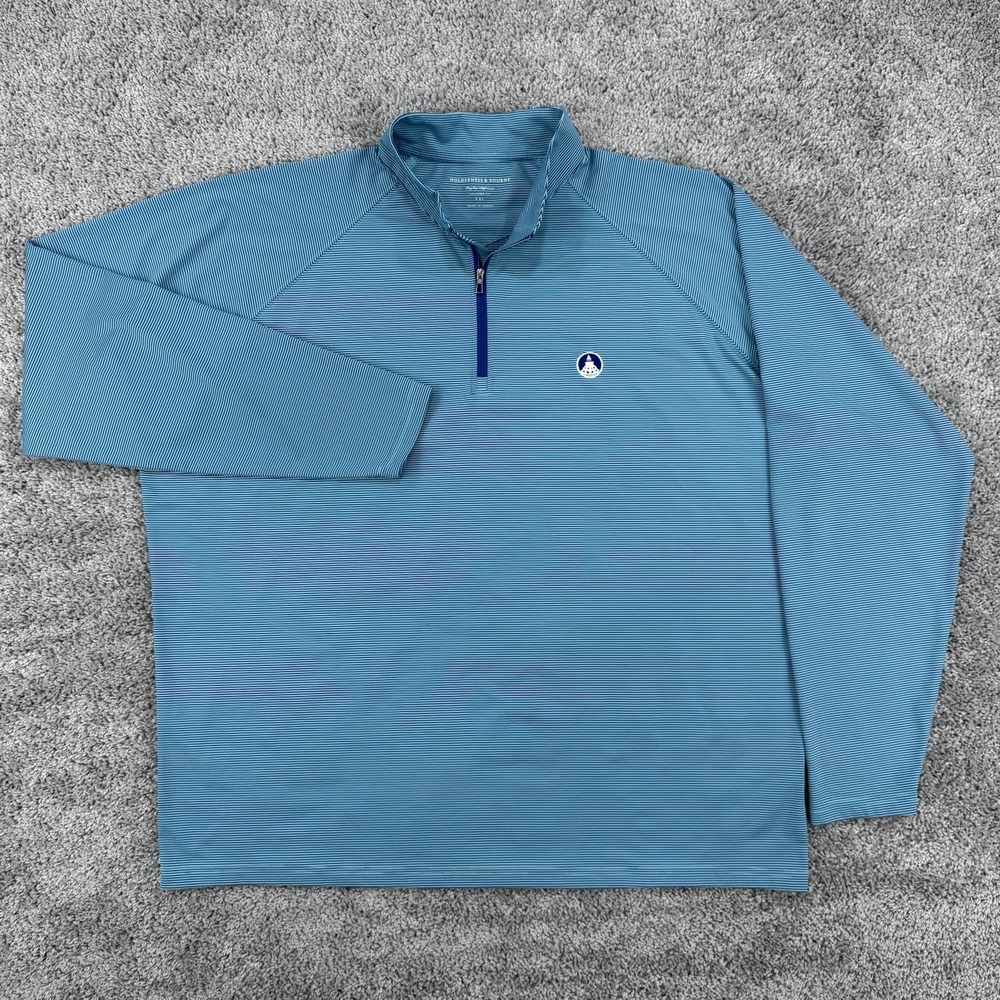 Holderness & Bourne The Reid Pullover Mens XXL Cabo & Cobalt Performance 1/4 Zip